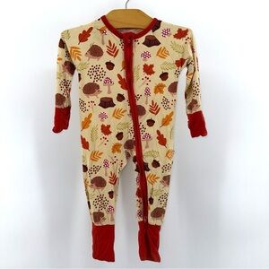 Emerson and Friends Autumn Hedgehog Bamboo Convertible Double Zippy One Piece